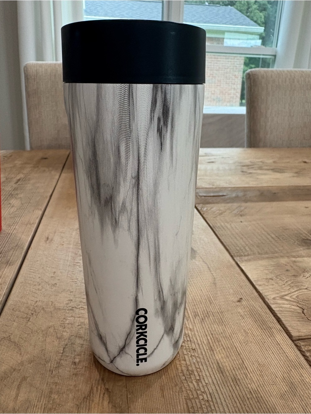 Corkcicle Commuter Marble Travel Tumbler - White & Black